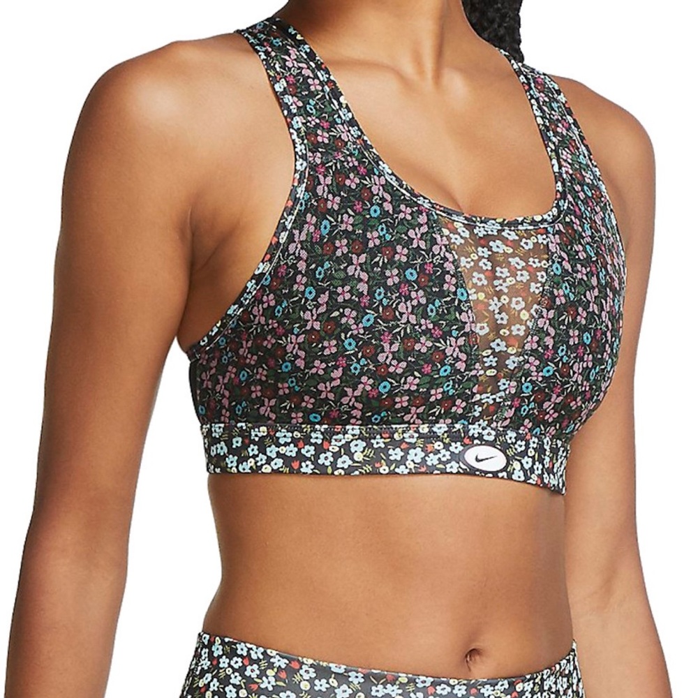 Nike swoosh floral mesh spring flower sports athletic bra